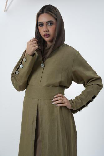 Sulaya belt abaya Olive green