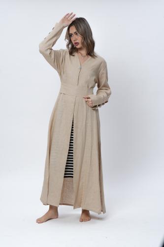 Sulaya belt abaya beige