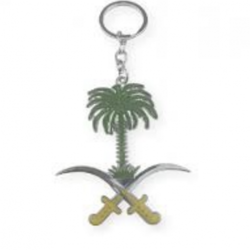 ميدالية شعار سيفين ونخله ملونه اخضر