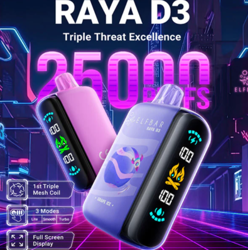 سحبة الف بار 25000 موشة Elf Bar Raya D3 25000