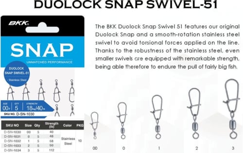 BKK Duolock Snap Swivel-51 [Stainless] / (إضغط على...