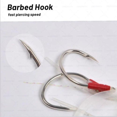 Assist Hooks With Silicone Squid Skirts Luminous G...