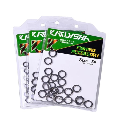 KATYUSHA 20Pcs Heavy Duty Fishing Solid Rings سولد...