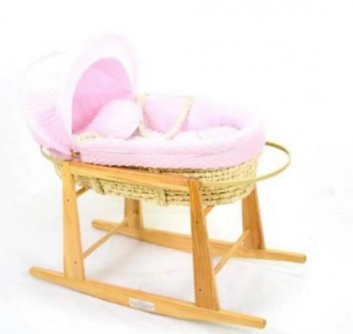 سرير مواليد سله موسى + قاعده خشبيه متحركه