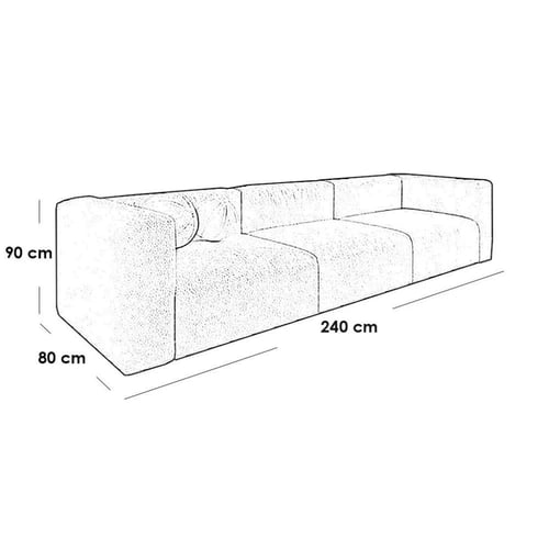 كنبة 4 مقاعد خشب سويدي وبوكليه اوف وايت - 300×90×8...