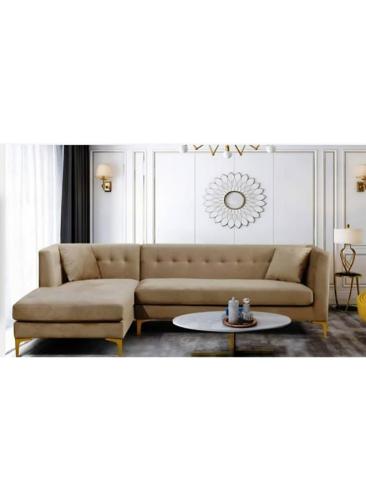 كنبة زاوية بمقاس 250x80x180x80 سم - بيج