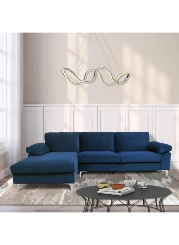 متجر بيتك كنبة زاوية بمقاس 250x190x90x80 سم - أزرق