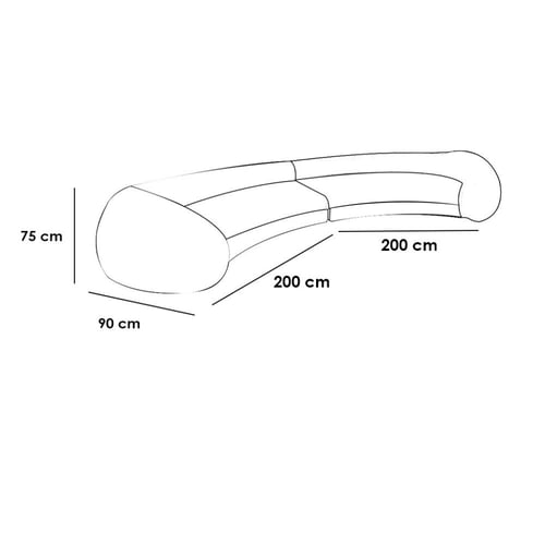 كنبة زاوية خشب سويدي وقماش بوكليه - اوف وايت