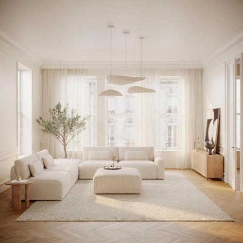 كنبة زاوية خشب سويدي وبوكلية - ابيض