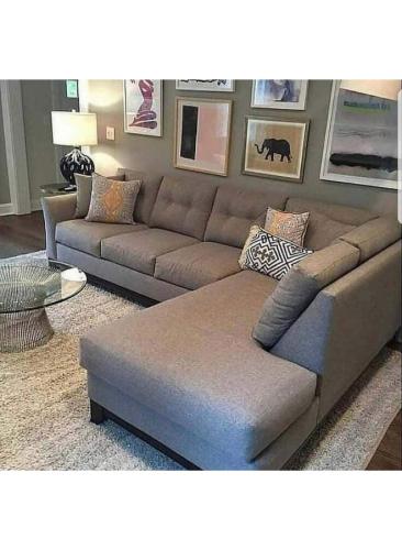 كنبة زاوية مقاس 300×250×88×90 سم - رمادي