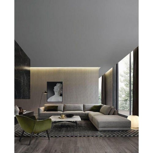 كنبة زاوية 270×270×80 سم - رمادي