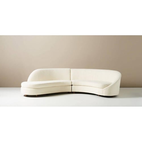 كنبة 4 مقاعد خشب سويدي و كتان - اوف وايت