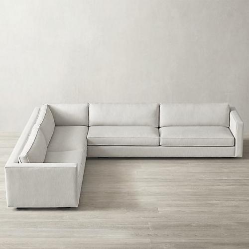 كنبة زاوية خشب سويدي و ام دي اف تايلاندي وكتان - أ...