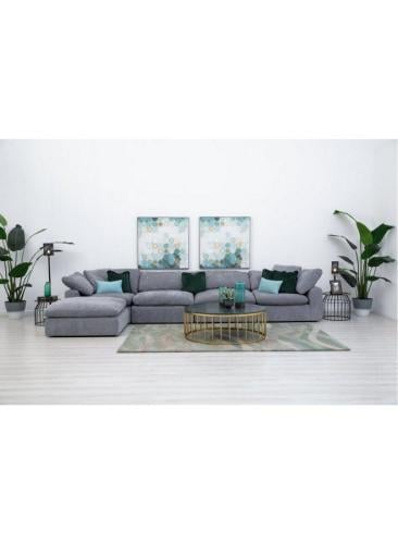 كنبة زاوية مقاس 400x200x95x90 سم - رمادي