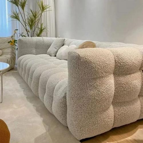 كنبة بثلاثة مقاعد خشب سويدى وبوكليه - بيج