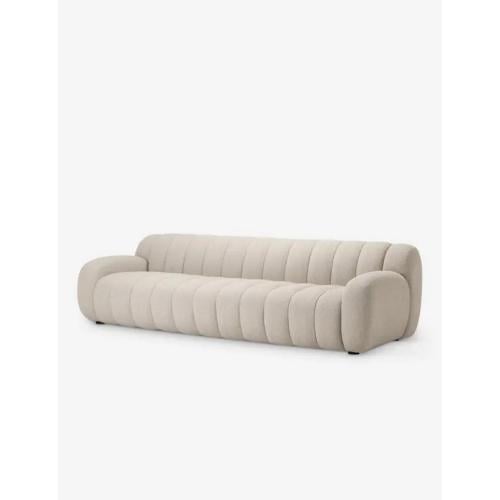 كنبة بثلاثة مقاعد خشب سويدي و بوكليه - بيج