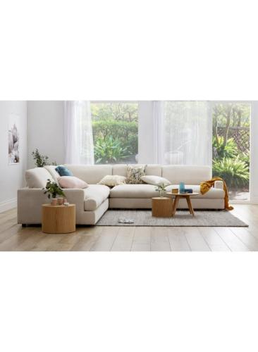 كنبة زاوية 300x250x95x90 - بيج