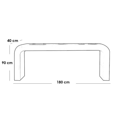 كونسول و 2 بوف وخشب ام دي اف و مخمل - ابيض