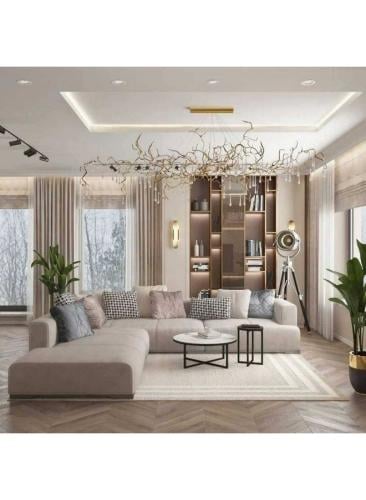 كنبة زاوية مقاس 280x280x95x85 سم - بيج