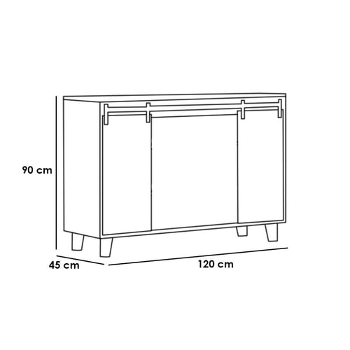 بوفيه خشب 120×45×90 سم - بني