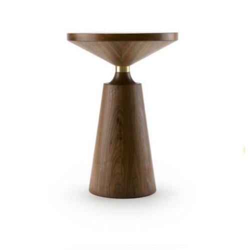 طاولة جانبية خشب طبيعي وخشب قشرة الجوز بني و ذهبي...