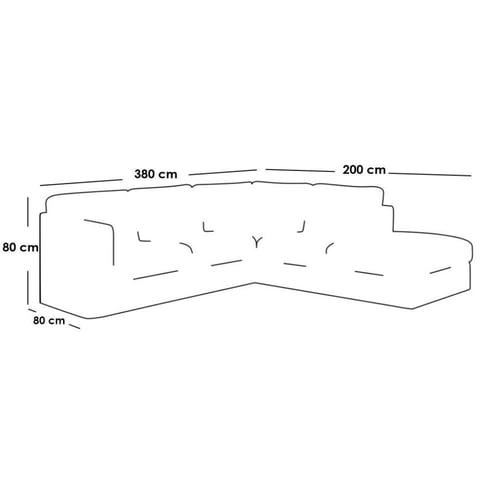 كنبة زاوية خشب سويدي وكتان - بيج