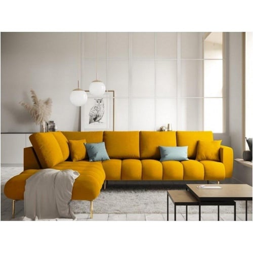 كنبة زاوية 85×180×85×250 سم - أصفر