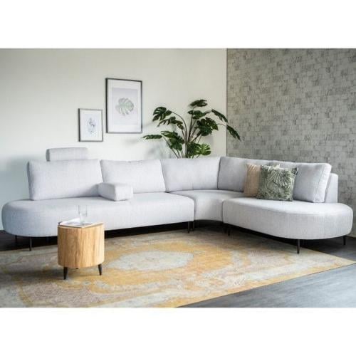 كنبة زاوية خشب سويدي و ام دي اف تايلاندي و كتان -...