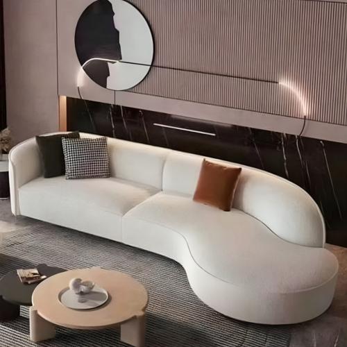 كنبة اربع مقاعد خشب فنلندي و بوكليه - بيج