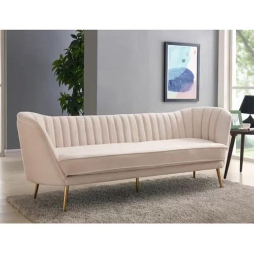 طقم كنب وكرسي 3 قطع - بيج