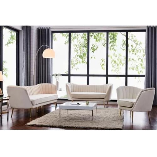 طقم كنب وكرسي 3 قطع - بيج