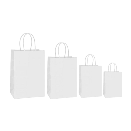 أكياس ورق علاقي أبيض - مقاسات متعددة