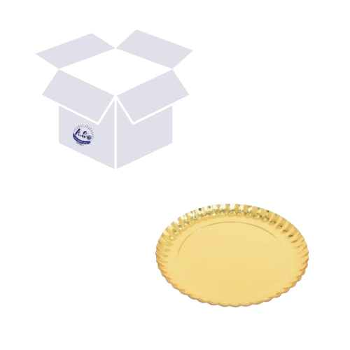 كرتون صحن ورق ذهبي دائري - مقاسات متعددة (10 ربطات...