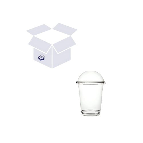 كرتون كأس بلاستيك شفاف مقاس 10 اونص مع غطاء قبة