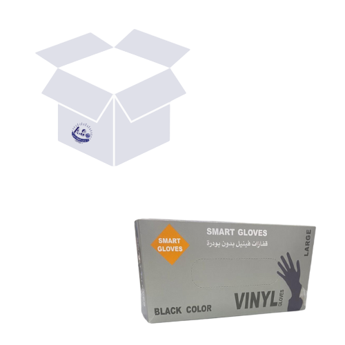 كرتون قفازات سمارت اسود L (10علب)