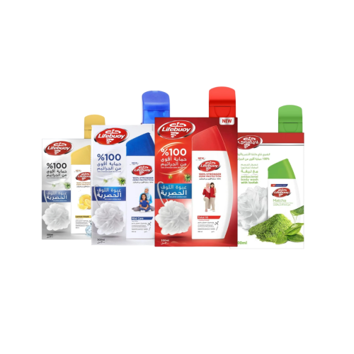 لايف بوي غسول جسم مع ليفة 300 مل منوع