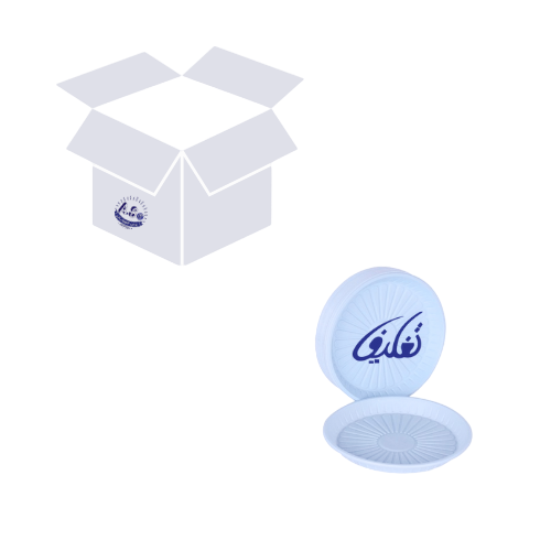 كرتون التغليف صحون دائرية بلاستيك 18 ساده