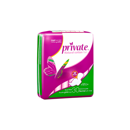 برايفت 30 فوطة صحية حجم عادي بالأجنحة