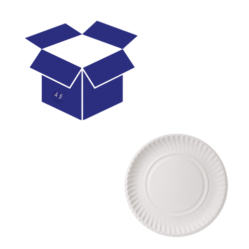 كرتون صحون ورق ابيض