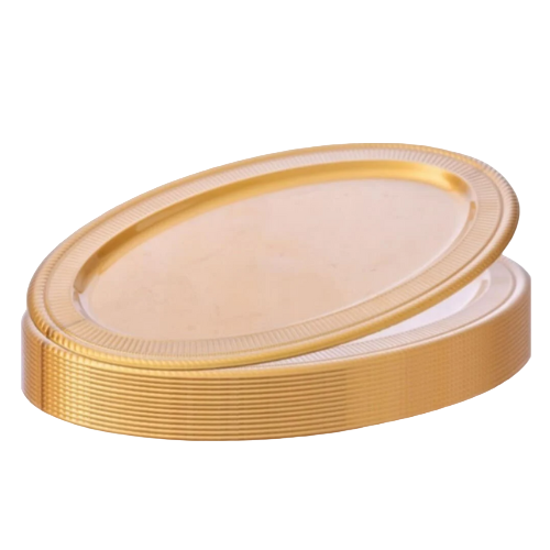 صحون حلويات بيضاوي صغير ( ذهبي )