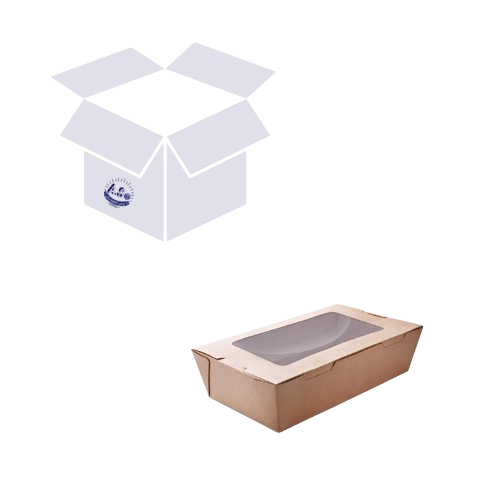 كرتون PLW66 علب ورق كرافت بني مع غطاء متصل ونافذة...
