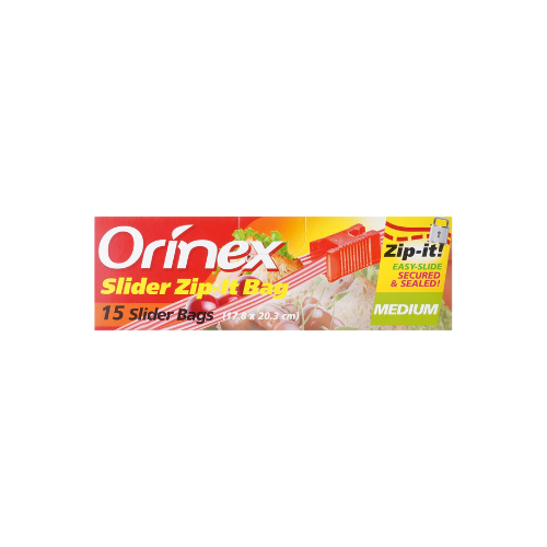 اورينكس اكياس تقفل بالمزلاج وسط ( 17.8*20.3) , 15...