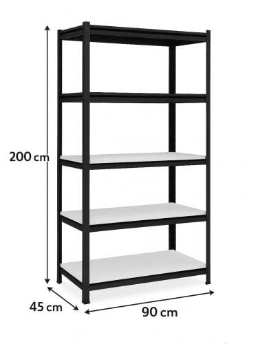 رفوف خشبية حديد 200x90x45cmالرف ابيض