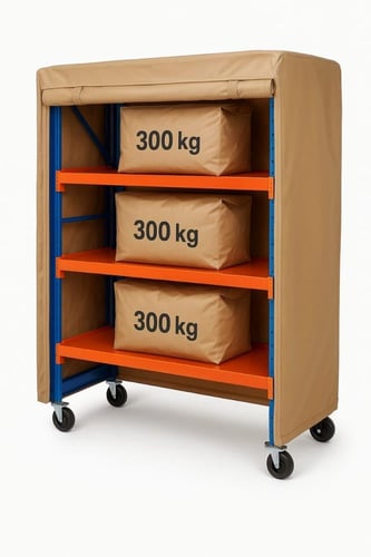 دولاب أزرق _برتقالي _ملبس مع عجلات متحرك 60×200×20...