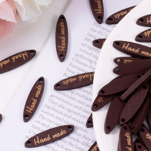 تاق ليبل خشب صنع يدوي Handmade (10 حبات)