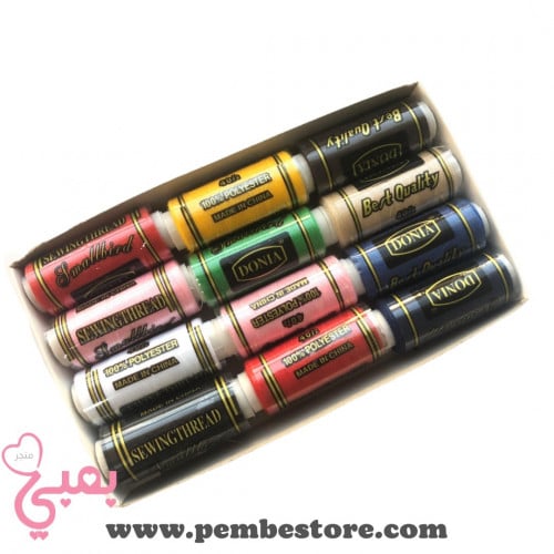 خيط ماكينة دنيا خياطة ملون متوسط الحجم