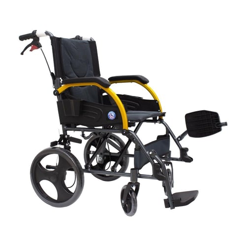 كرسى متحرك المنيوم ذهبى رمادى كفر صغير - 12