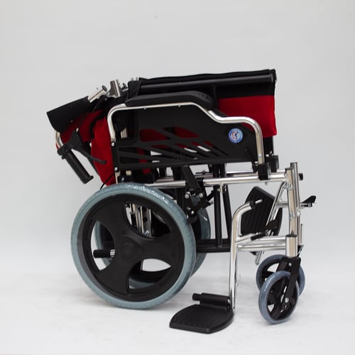 كرسى متحرك المنيوم احمر كفر وسط - 16- ماس التميز -...