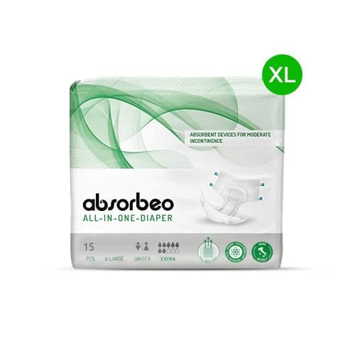 حفاضات أبسوربيو أكسترا للكبار مقاس XL (15 قطعة)