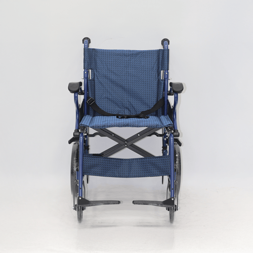 كرسي متحرك أزرق بكفر صغير 12 إنش